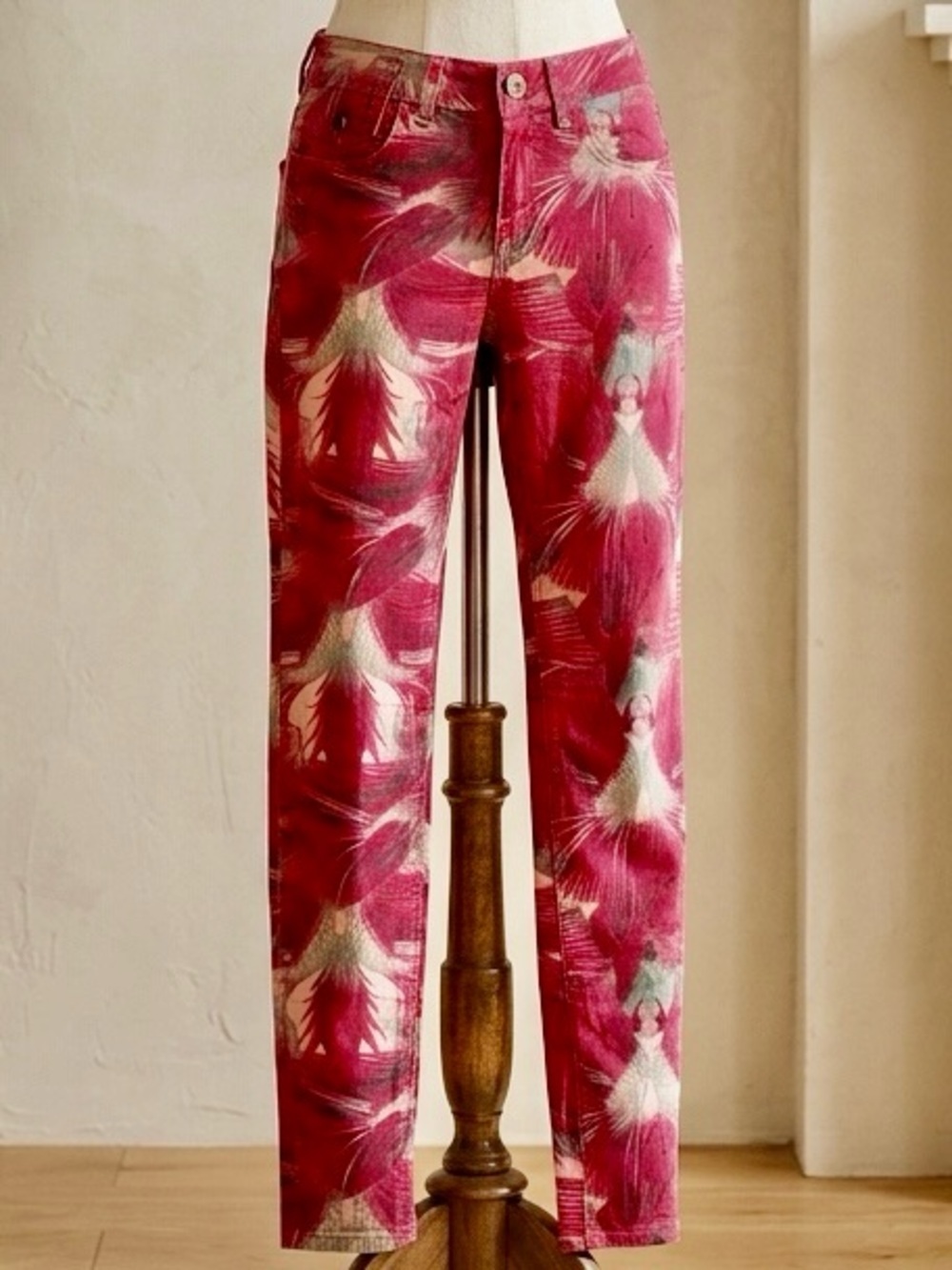 Scotch & Soda| Maison Scotch La Parisienne Red Tropical Straight-Leg Jeans Sz 26